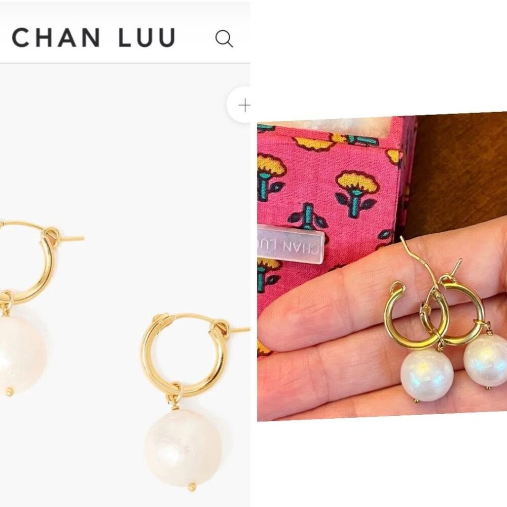 Chan Luu Baroque Pearl Hoop Earrings